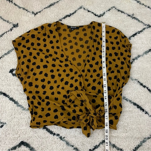 Madewell cheetah print short sleeve wrap blouse - Picture 5 of 6